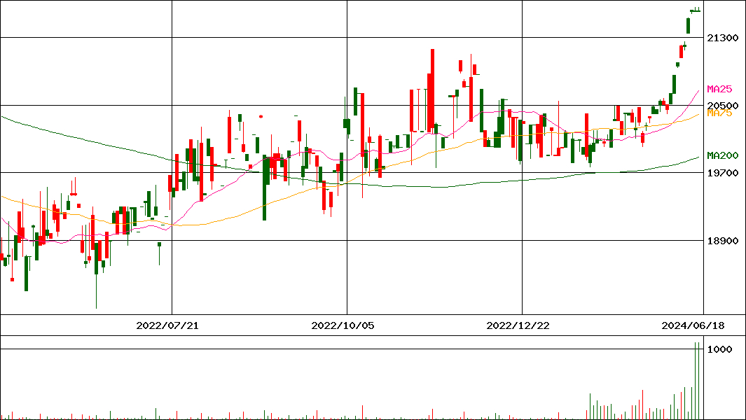 小型コア･インデックス連動型上場投資信託(証券コード:1312)の200日チャート