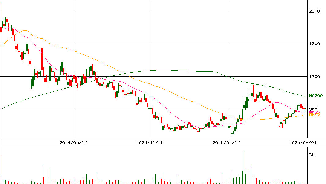 データセクション(証券コード:3905)の200日チャート